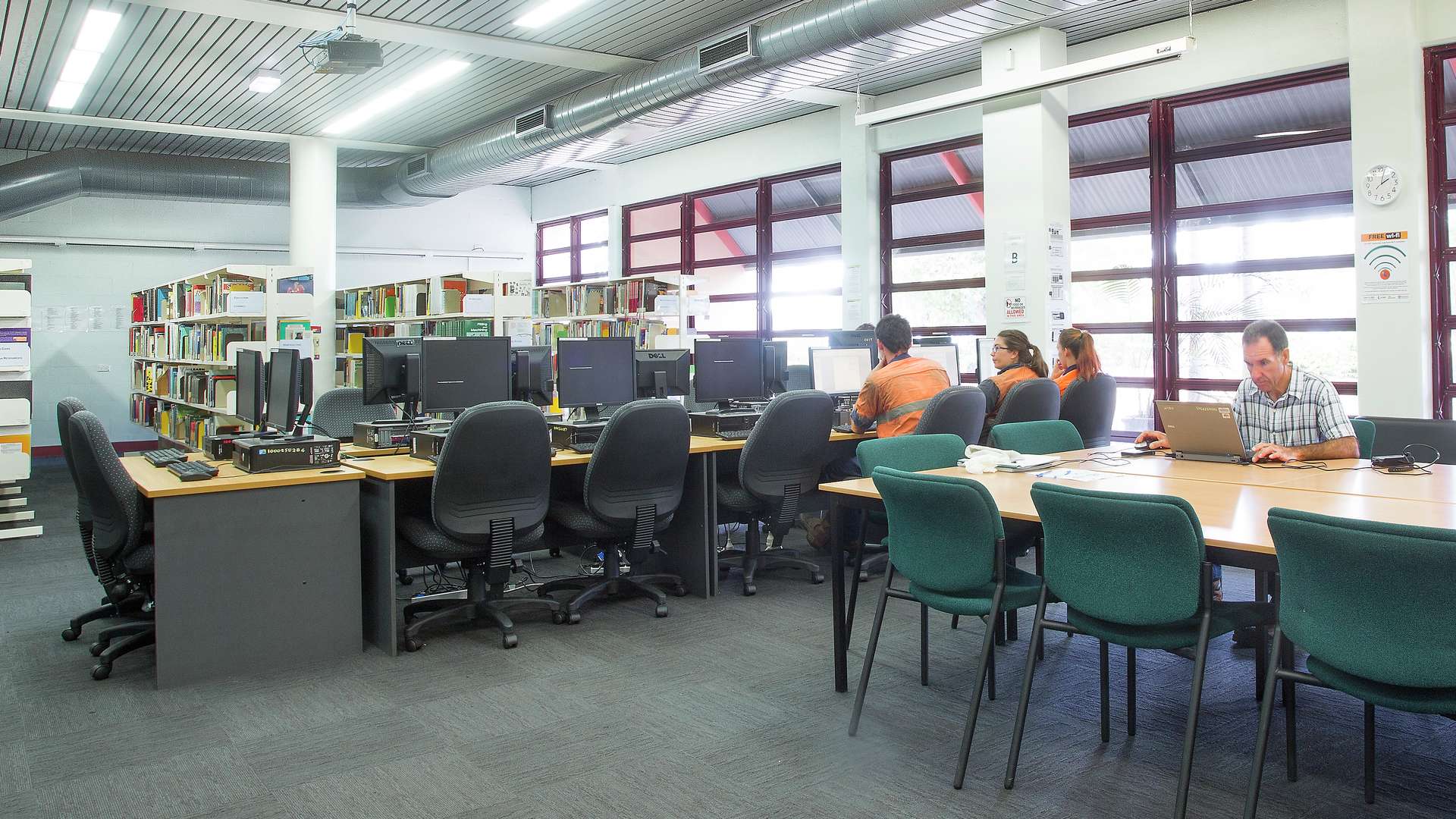 Students studying in the CQU Emerald library