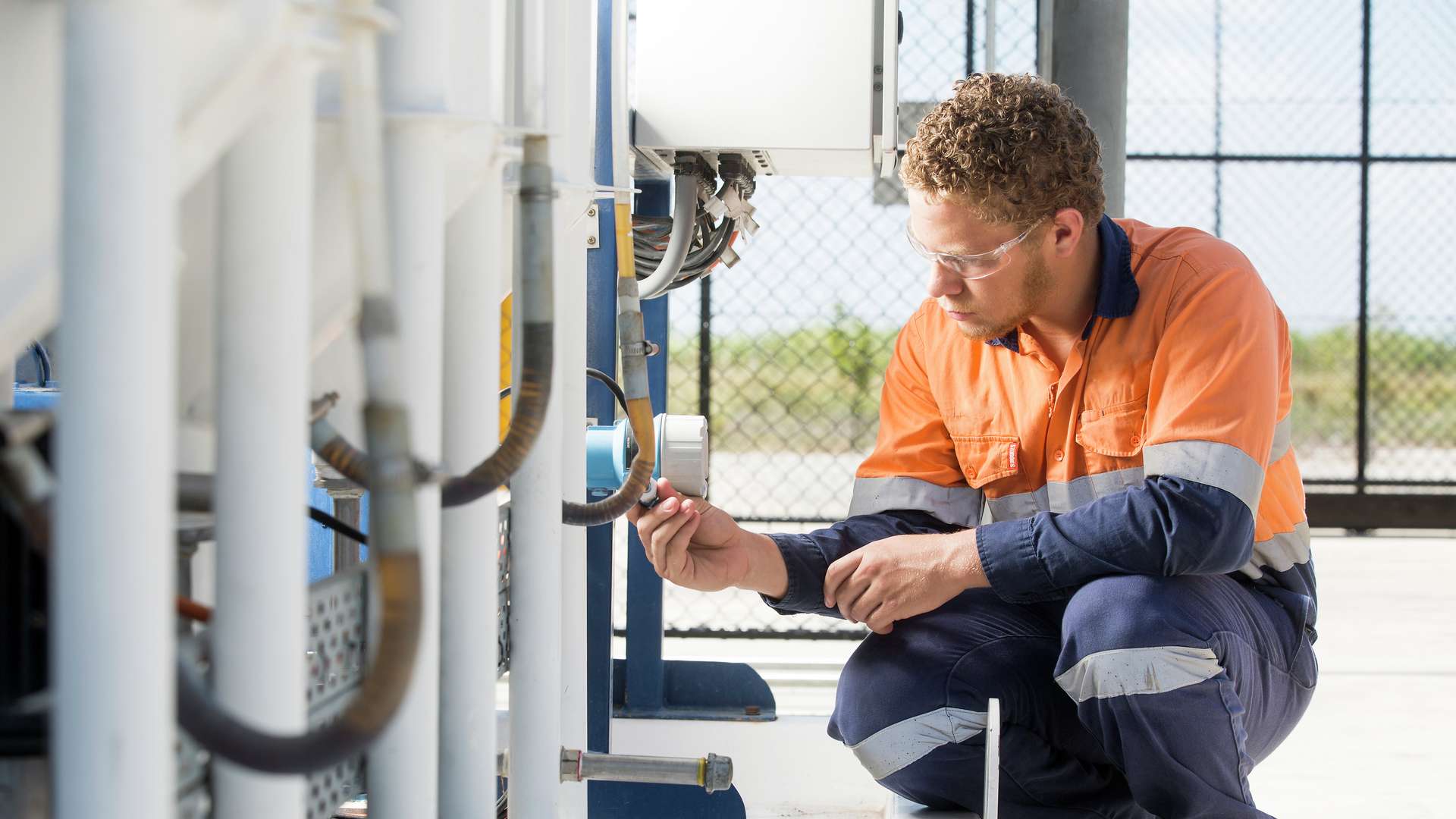 Mechanical Engineering student in PPE checking equipment