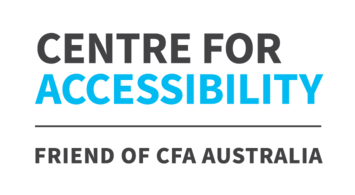 Centre for Accessibility Friend of CFA Australia logo.
